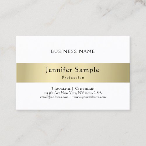 Elegant Modern Calligraphic Typed Plain Gold Look Business Card