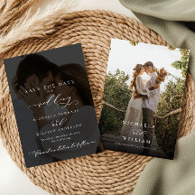 Elegant Modern Calligraphy 2-Photo Wedding