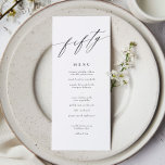Elegant Modern Calligraphy 50th Birthday Menu<br><div class="desc">Elegant Modern Calligraphy 50th Birthday Menu. Create a cohesive elegant party complete with matching menu.</div>