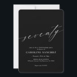 Elegant Modern Calligraphy 70th Birthday Invitation<br><div class="desc">Elegant Modern Calligraphy 70th Birthday Invitation</div>