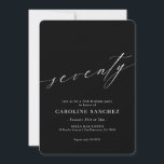 Elegant Modern Calligraphy 70th Birthday Invitation<br><div class="desc">Elegant Modern Calligraphy 70th Birthday Invitation</div>