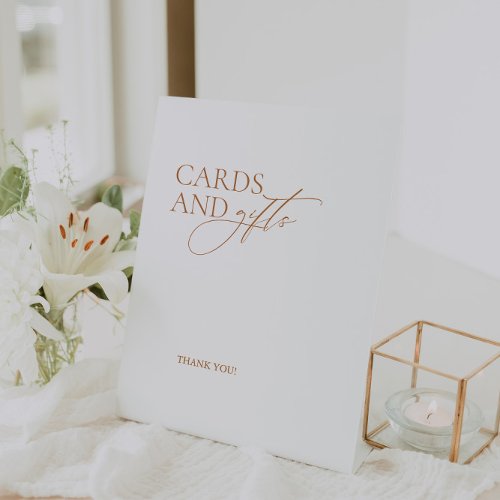 Elegant Modern Calligraphy Cards and Gifts Wedding Pedestal Sign