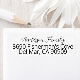 Elegant Modern Calligraphy Family Name Label