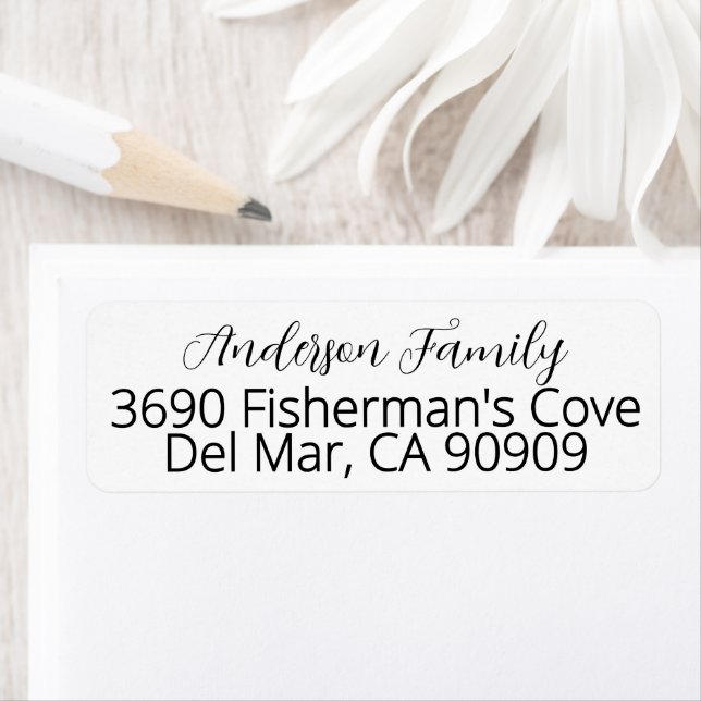 Elegant Modern Calligraphy Family Name Label (Insitu)