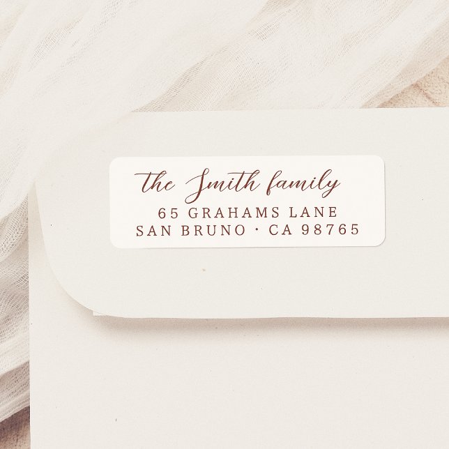 Elegant Modern Calligraphy Family Name Red Label (Creator Uploaded)