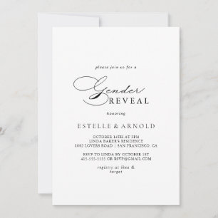 Elegant Modern Calligraphy Gender Reveal Party Invitation