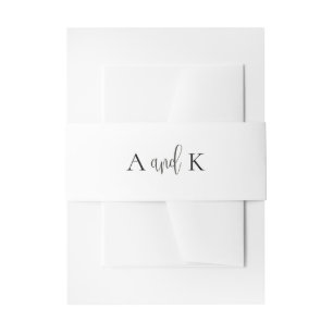 Elegant Modern Calligraphy Initials Wedding Invitation Belly Band