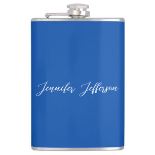 Elegant Modern Calligraphy Name Professional Blue Flask
