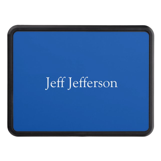 Elegant Modern Calligraphy Name Professional Blue Hitch Cover (Front)