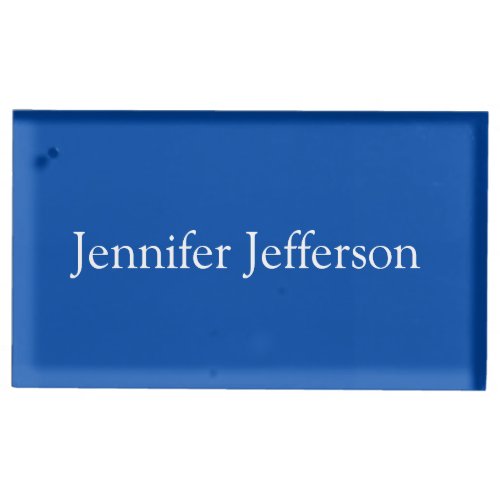 Elegant Modern Calligraphy Name Professional Blue Place Card Holder