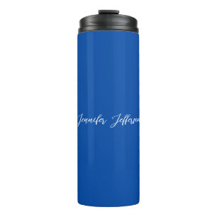 Elegant Modern Calligraphy Name Professional Blue Thermal Tumbler