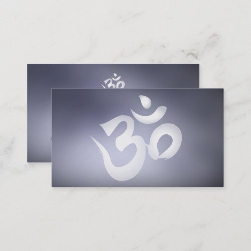 Elegant Modern Calligraphy Om Logo Yoga Business Card