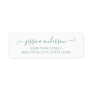 Elegant Modern Calligraphy Script Chic Lake Green Label