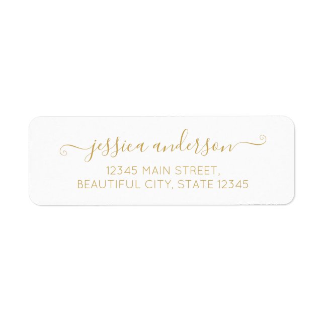 Elegant Modern Calligraphy Script Classic Gold Label (Front)