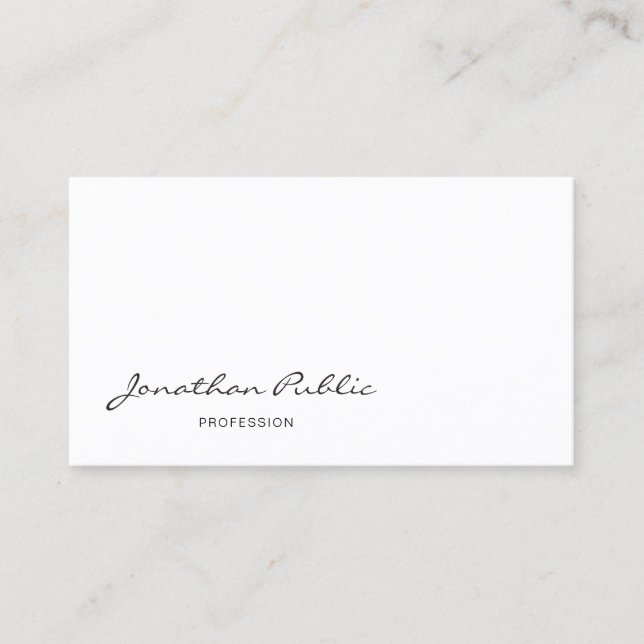 Elegant Modern Calligraphy Script Cool Clean Plain Business Card (Front)