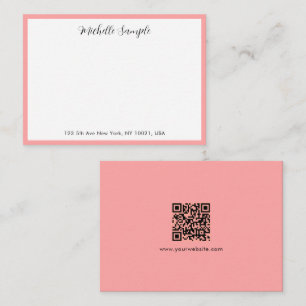 Elegant Modern Calligraphy Script Name QR Code Note Card