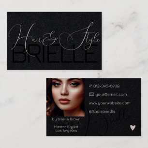 Elegant Modern Calligraphy Signature Photo Image  Business Card