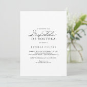 Elegant Modern Calligraphy Spanish Bridal Shower  Invitation (Standing Front)