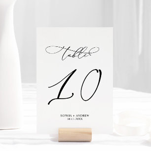 Elegant Modern Calligraphy Table 10 Wedding Number