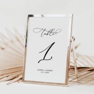Elegant Modern Calligraphy Table 1 Wedding Number