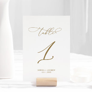 Elegant Modern Calligraphy Table 1 Wedding Table Number