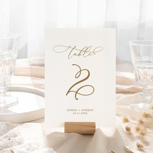 Elegant Modern Calligraphy Table 2 Wedding Table Number