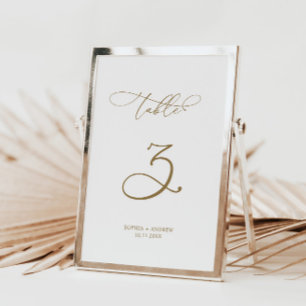 Elegant Modern Calligraphy Table 3 Wedding Number