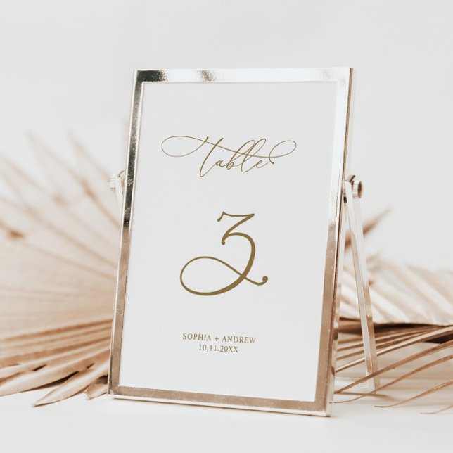 Elegant Modern Calligraphy Table 3 Wedding Table Number (Creator Uploaded)
