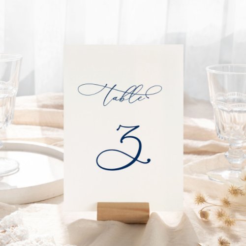 Elegant Modern Calligraphy Table 3 Wedding Table Number