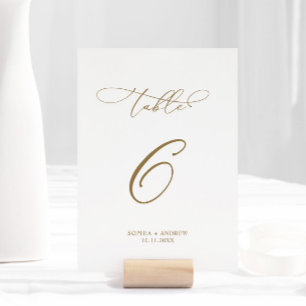 Elegant Modern Calligraphy Table 6 Wedding Number