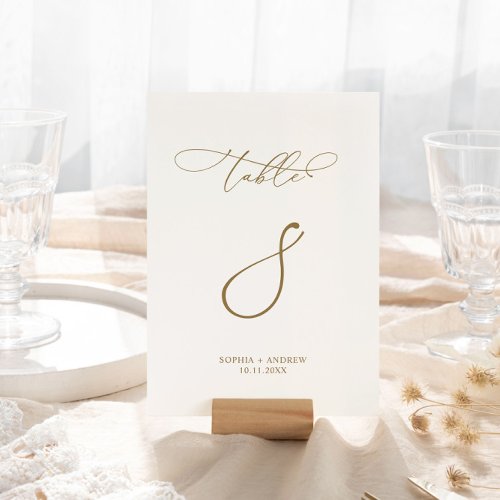 Elegant Modern Calligraphy Table 8 Wedding Table Number