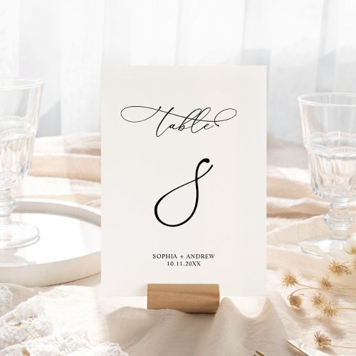 Elegant Modern Calligraphy Table 8 Wedding Table Number