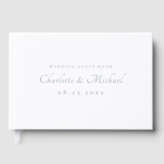 Elegant Modern Calligraphy Wedding Foil Guest Book (Front)