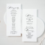 Elegant Modern Calligraphy Wedding Program<br><div class="desc">This elegant modern calligraphy wedding program is perfect for a rustic wedding. The simple and stylish design features classic and fancy script typography in black and white.</div>