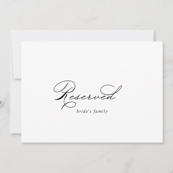 Elegant Modern Calligraphy Wedding Reserved Sign | Zazzle.com