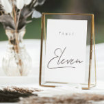Elegant Modern Calligraphy Wedding Table Number<br><div class="desc">Design features an handwritten font and modern minimalist design. Designed to coordinate with for the «ESSENTIALS» Wedding Invitation Collection. To change details,  click «Personalize». View the collection link on this page to see all of the matching items in this beautiful design or see the collection here: https://bit.ly/3iNzQAD</div>