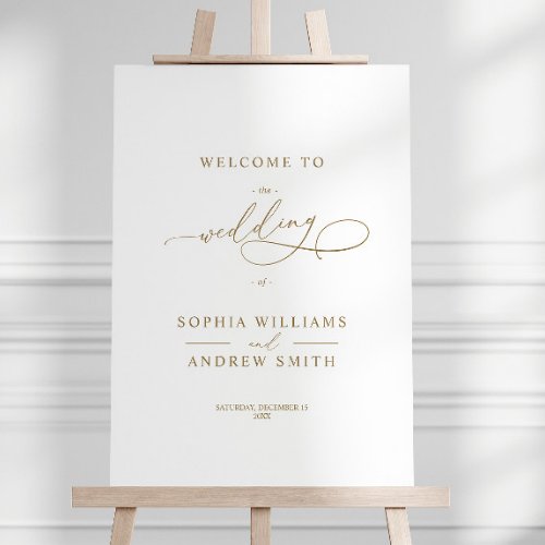 Elegant Modern Calligraphy Wedding Welcome Foam Board