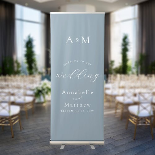 Elegant Modern Calligraphy Wedding Welcome Retractable Banner