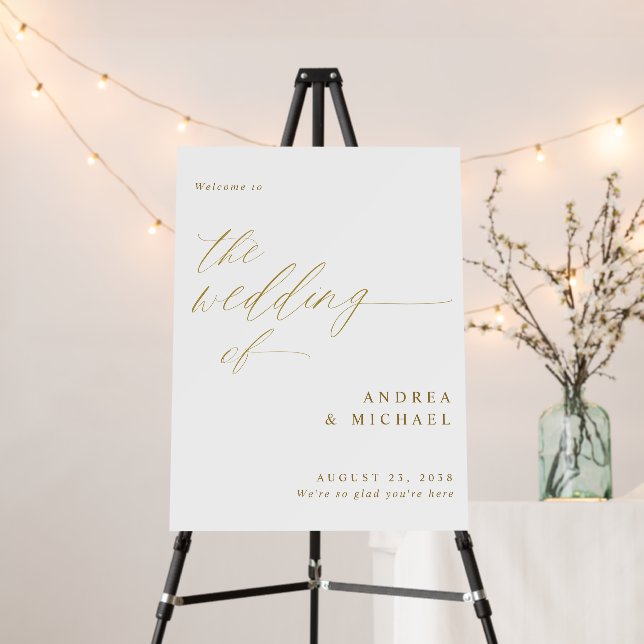 Elegant Modern Calligraphy Wedding Welcome Sign (In Situ (Stand))