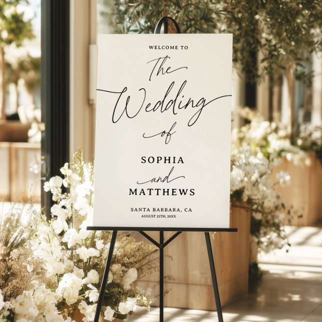 Elegant Modern Calligraphy Wedding Welcome Sign (Elegant Modern Calligraphy Wedding Welcome Sign)