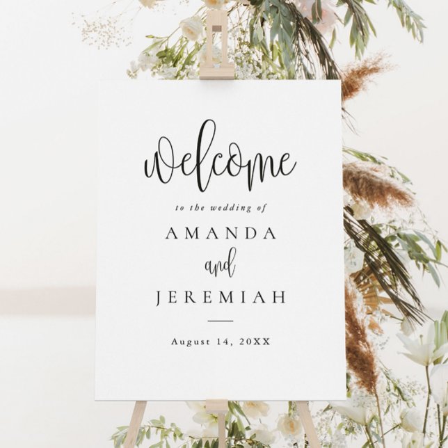 Elegant Modern Calligraphy Wedding Welcome Sign (Creator Uploaded)