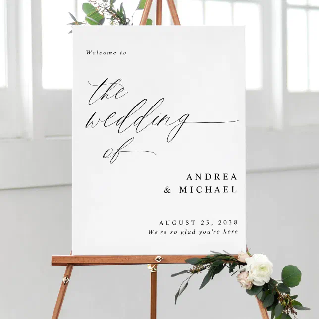 Elegant Modern Calligraphy Wedding Welcome Sign | Zazzle