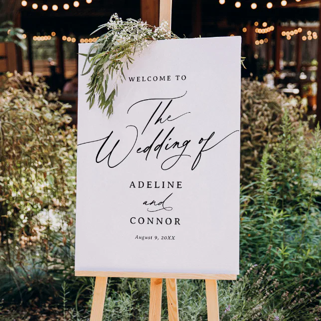 Elegant Modern Calligraphy Wedding Welcome Sign | Zazzle