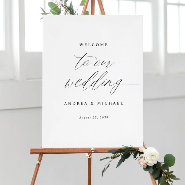Elegant Modern Calligraphy Wedding Welcome Sign (Creator Uploaded)
