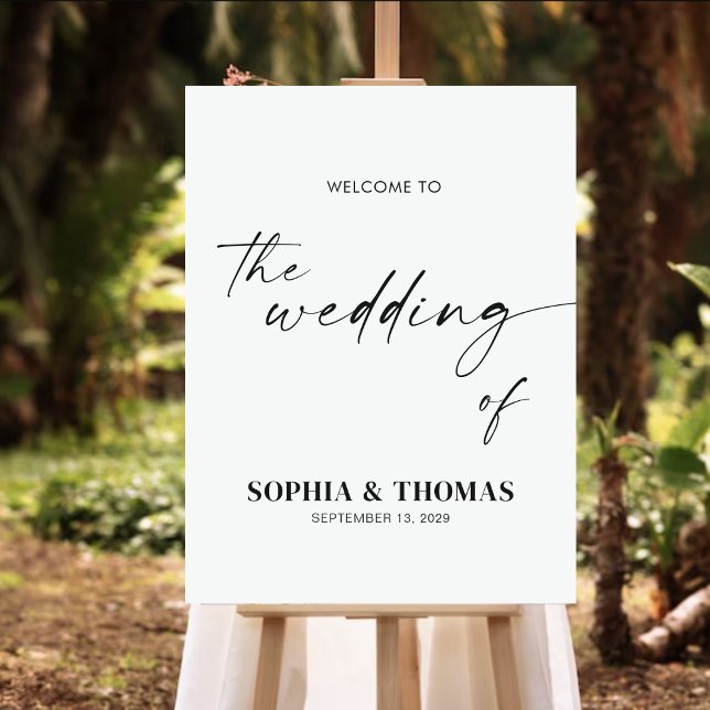 Elegant Modern Calligraphy Wedding Welcome Sign (Creator Uploaded)