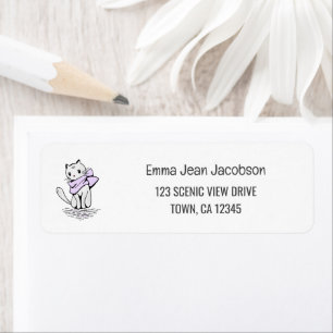 Elegant Modern Cat Mom Lover Return Address Label