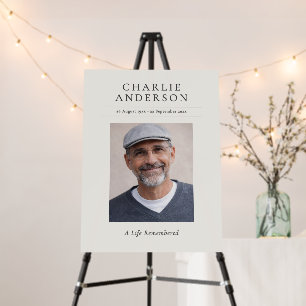 Elegant Modern Celebration of Life Funeral Welcome Foam Board