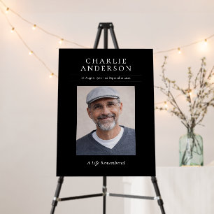 Elegant Modern Celebration of Life Funeral Welcome Foam Board