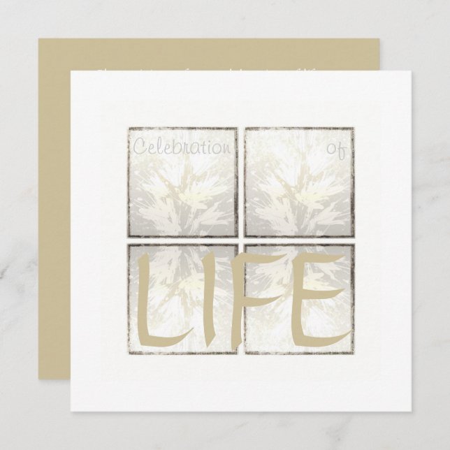 Elegant Modern Celebration of Life Invitation (Front/Back)