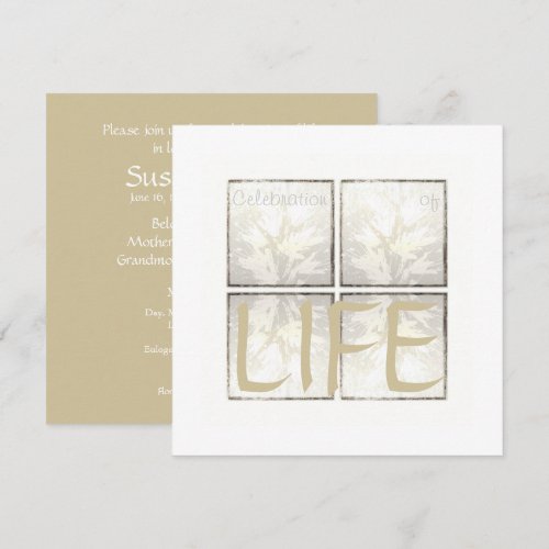 Elegant &amp; Modern Celebration of Life Invitation